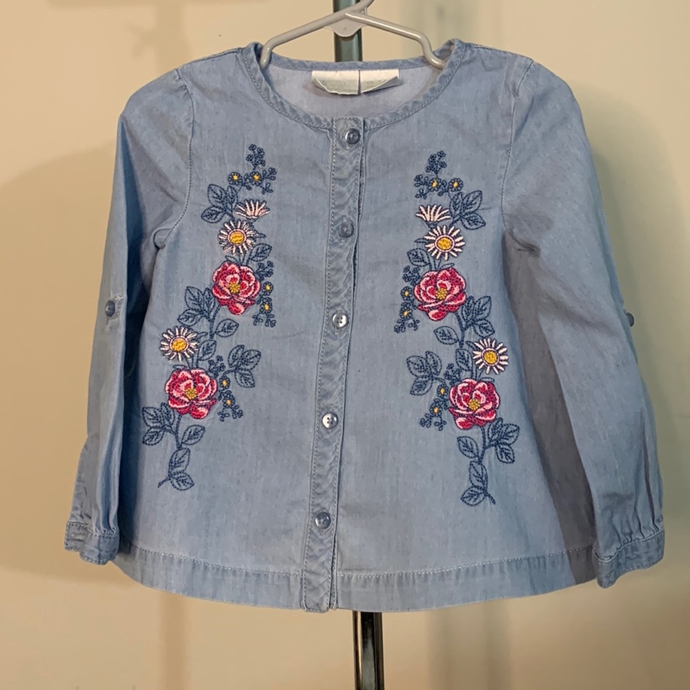 Koala kids Denim long sleeve top embroidery Size: 18 to 24 M